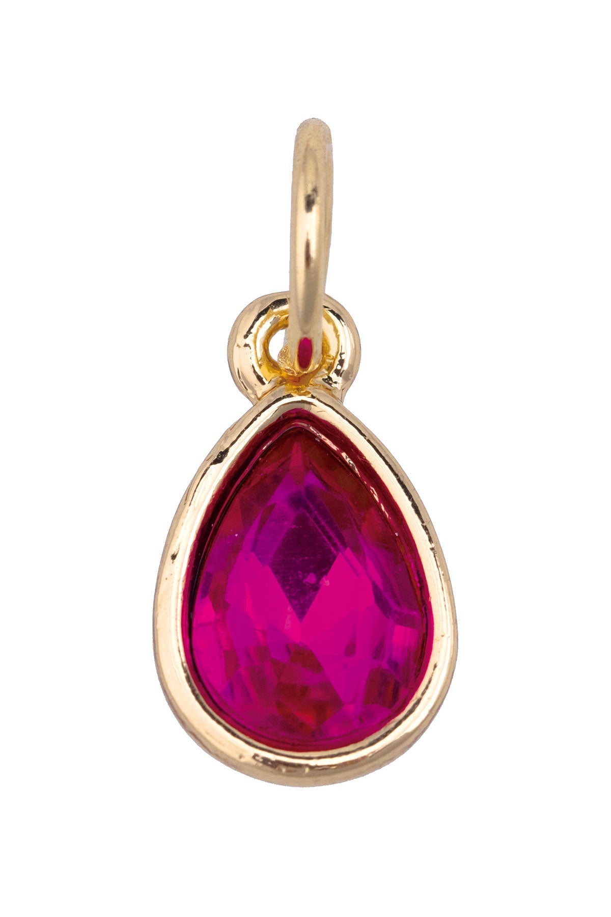 Rhinestone Teardrop Charm Pink