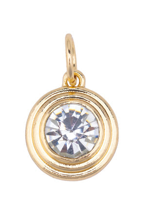 Shiny Gold Charm Rhinestone Bezel