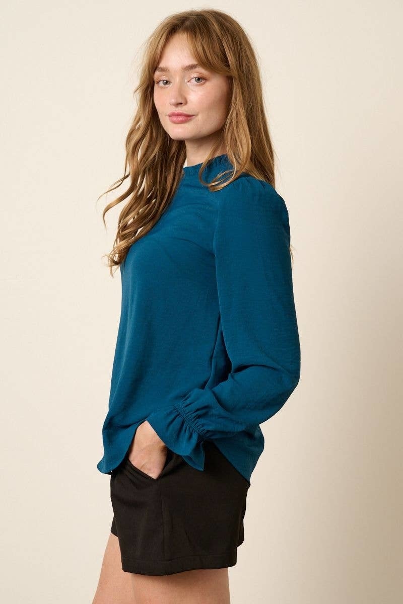 Ruffle Mock Neck Top — alternate view 3