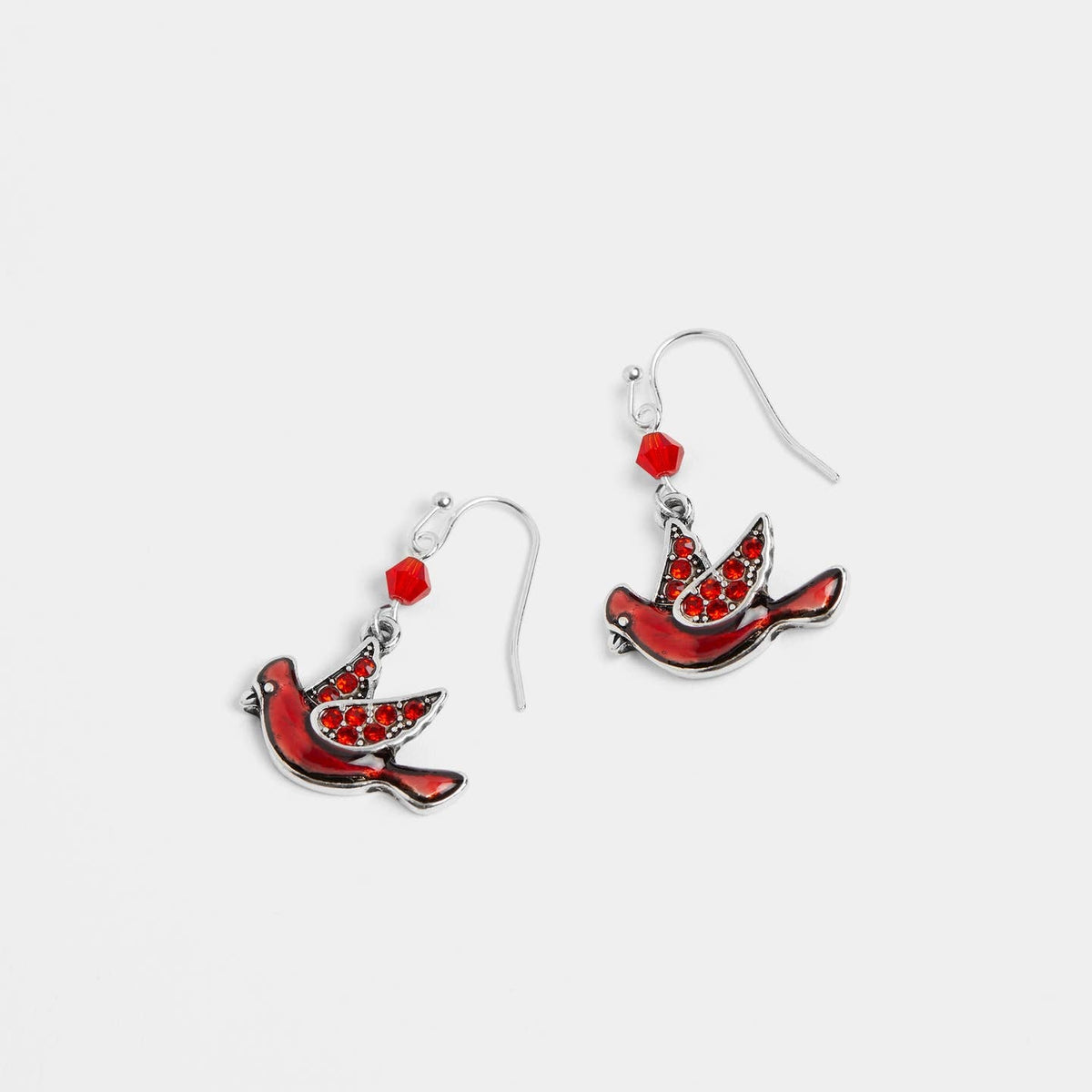 Bedazzled Red Cardinal Earrings