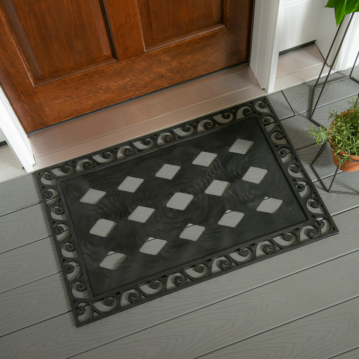 Sassafras Cutout Scroll Embossed Floor Mat Tray — alternate view 3
