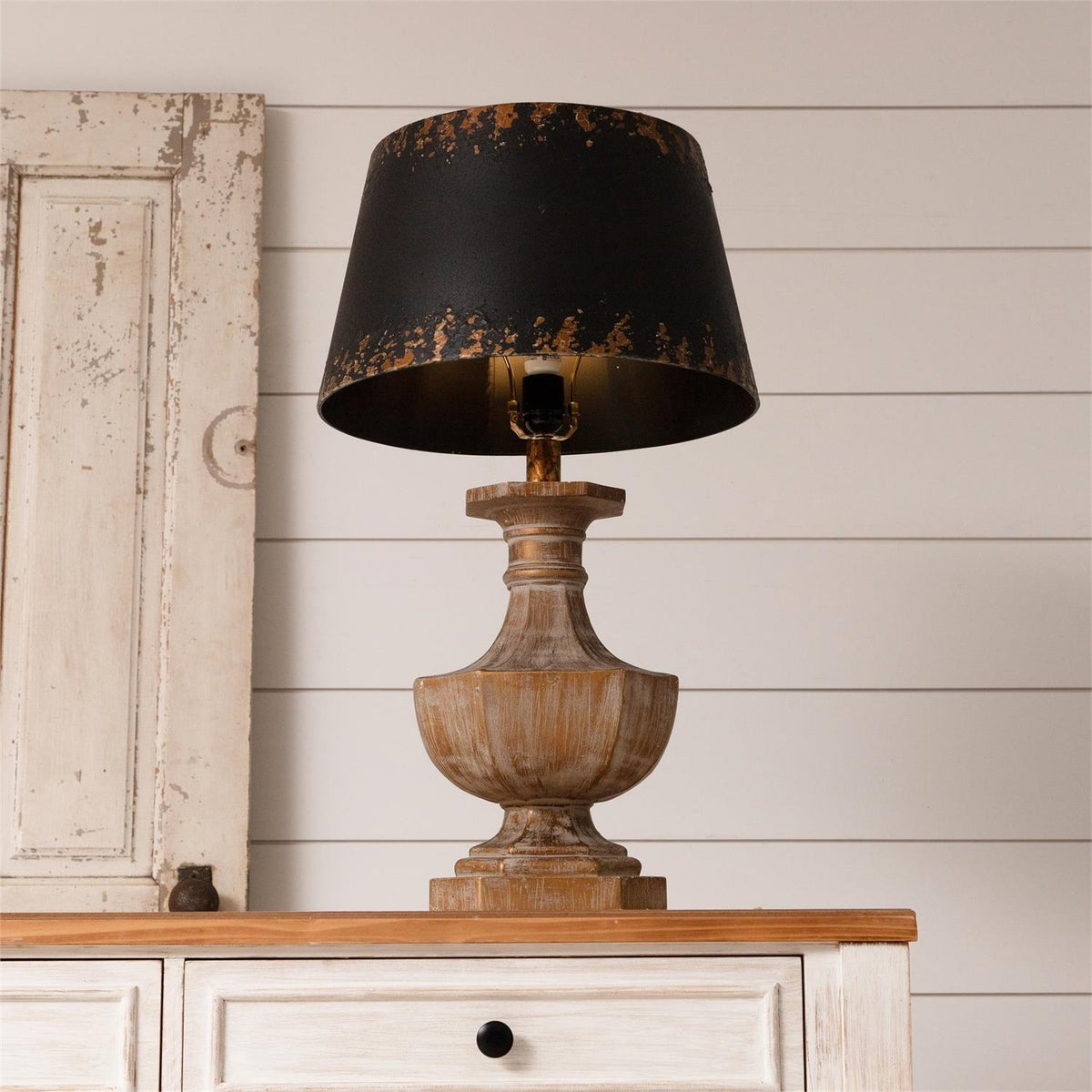 Distressed Finial with Gold Accent Lamp — alternate view 2
