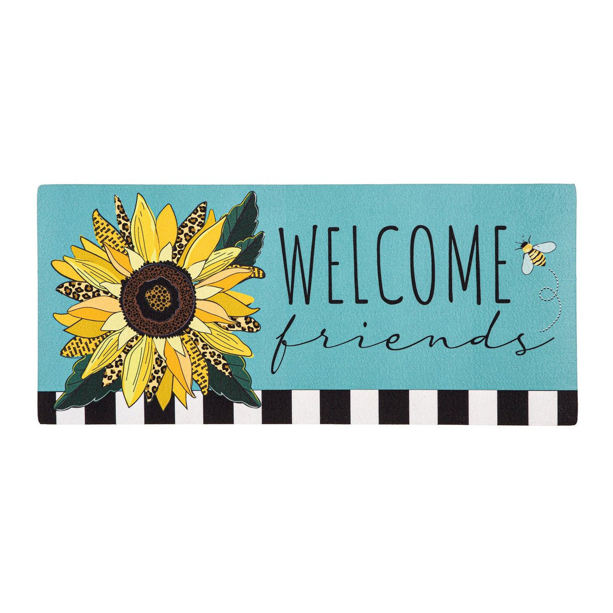 Welcome Friends Leopard Sunflower Sassafras Switch Mat — alternate view 2