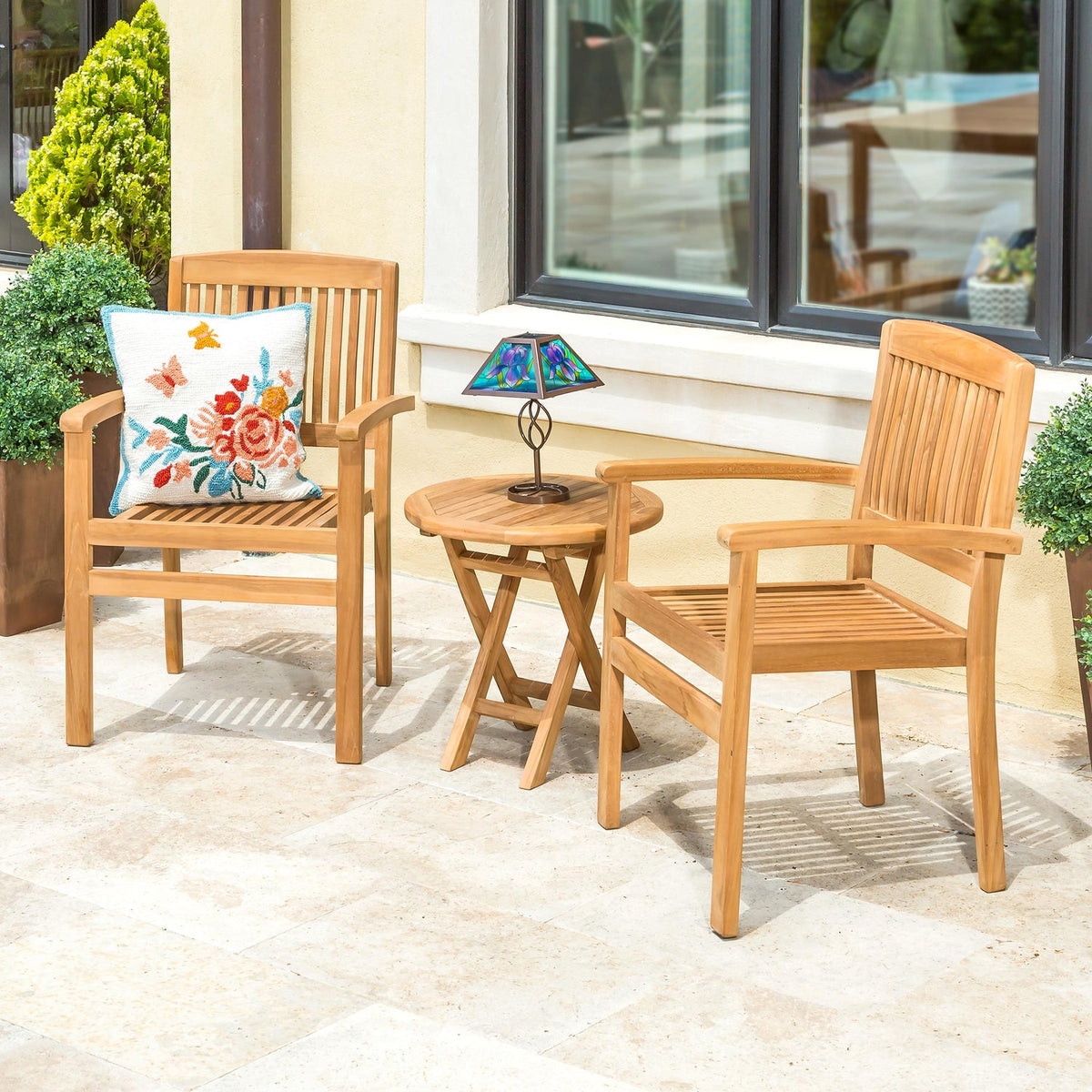 Teak Wood Chairs, Set of 2 — alternate view 3