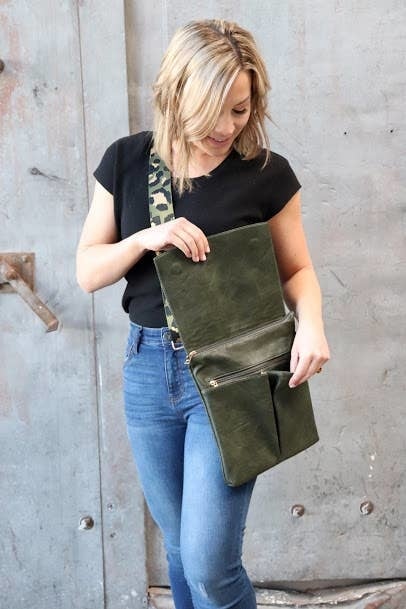 Olive Green Leather Handbag — alternate view 4