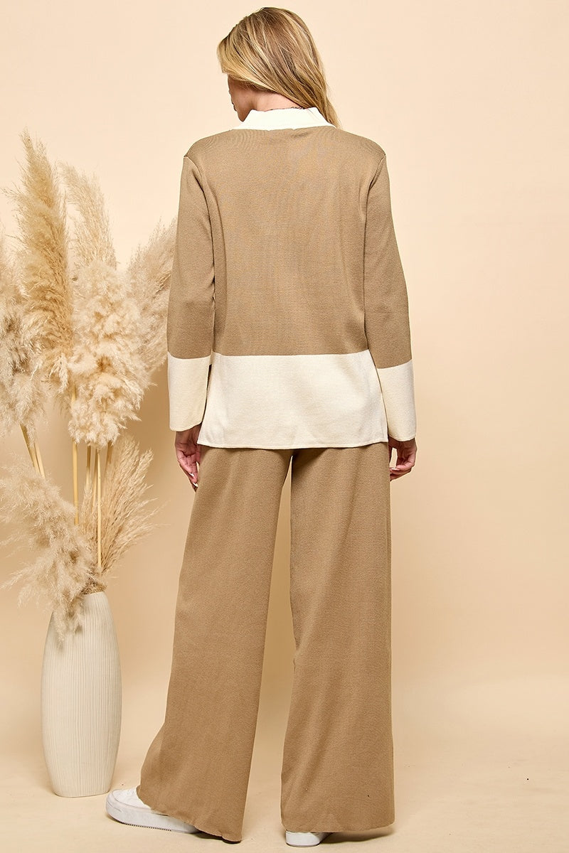 Color Block Sweatshirt & Wide-Leg Pants — alternate view 4