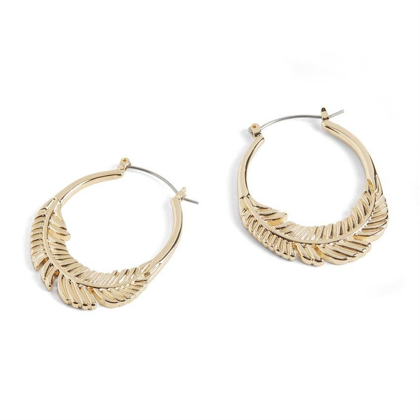 Feather Hoop Earrings — alternate view 2