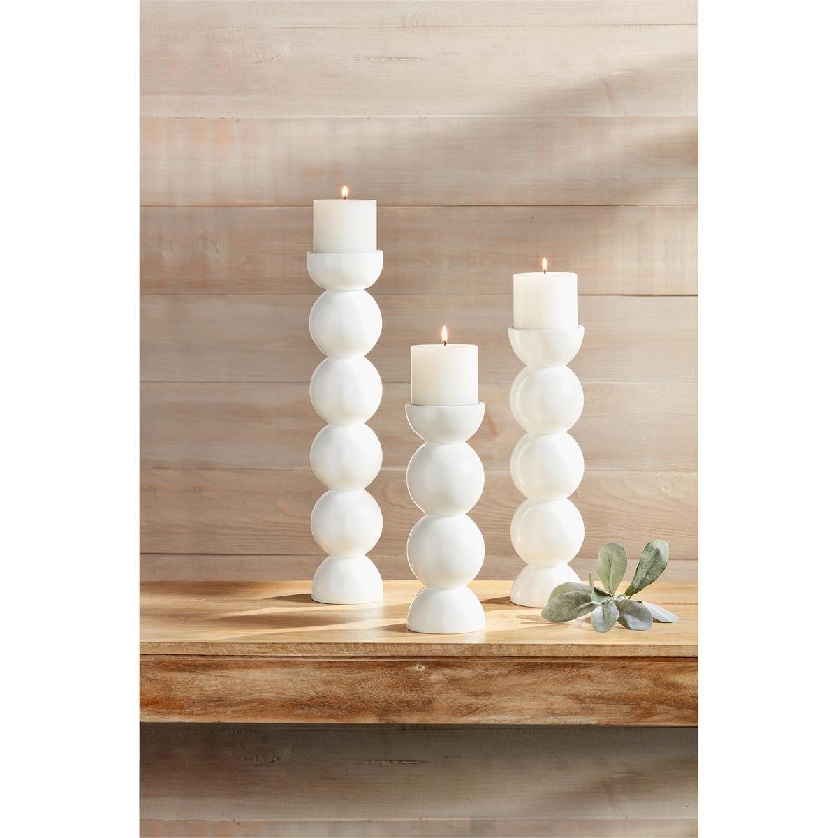 Small White Lacquer Candlestick — alternate view 3