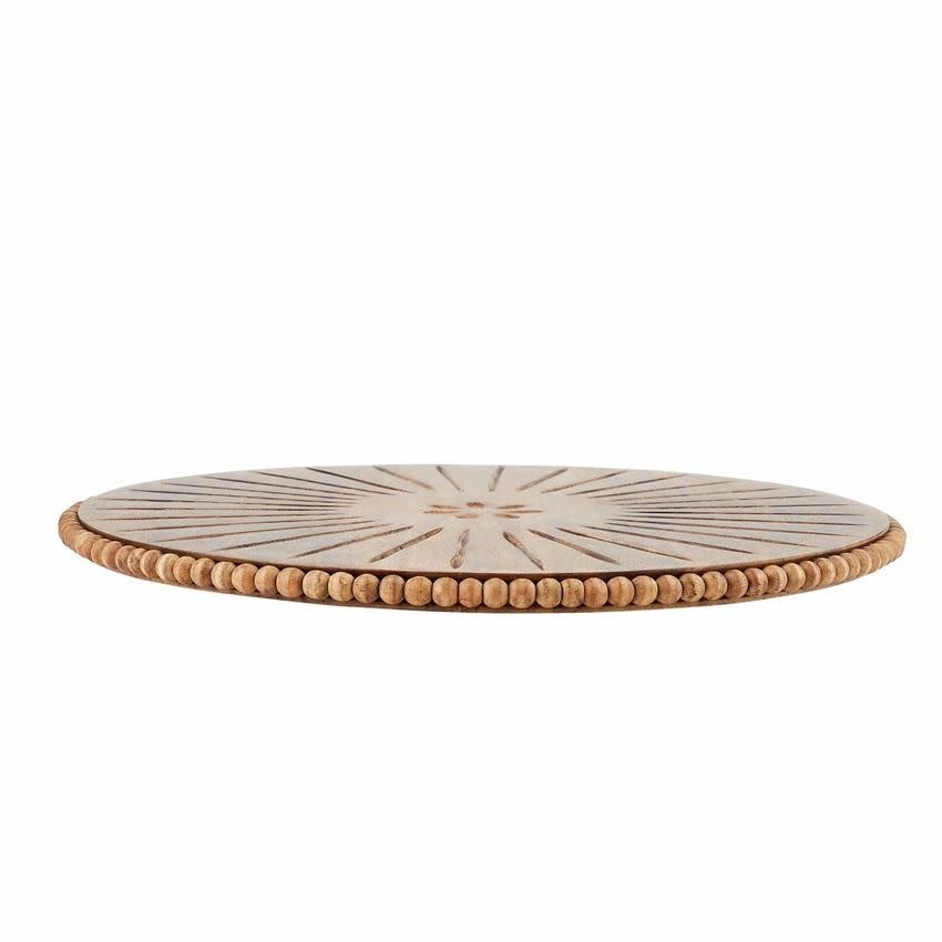 Beaded Wood Carved Lazy Susan — alternate view 4