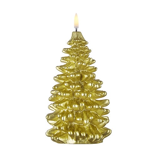 Gold Christmas Tree Candle