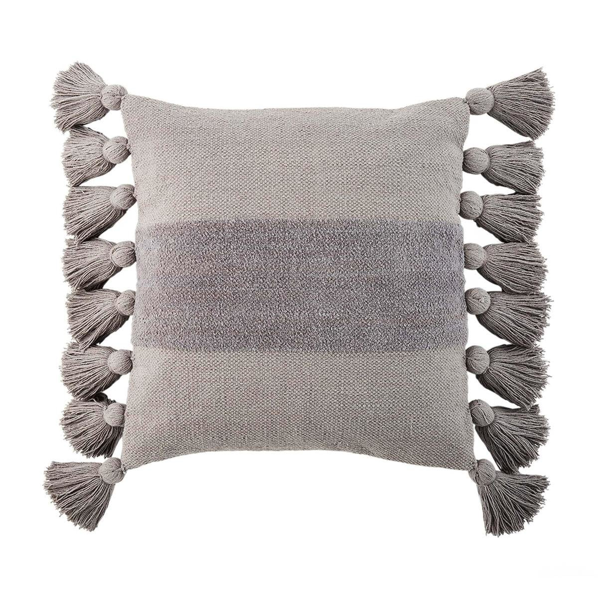 Grey Tassel Pillow