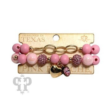 Pink Heart Charm Bracelet