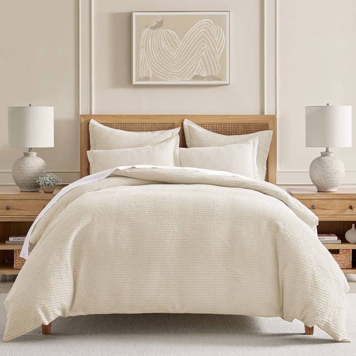 Cloud Cream Waffle Comforter Set Full/Queen