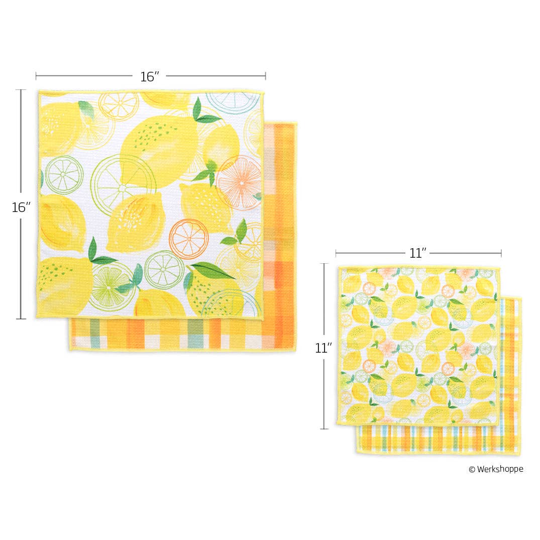 Lemon Plaid Microfiber Towel Set — alternate view 9