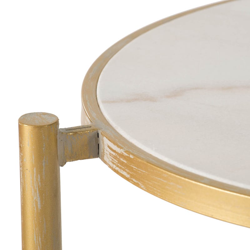 Gold and Marble Nesting Tables Set — alternate view 2