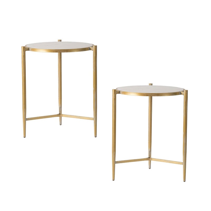 Gold and Marble Nesting Tables Set