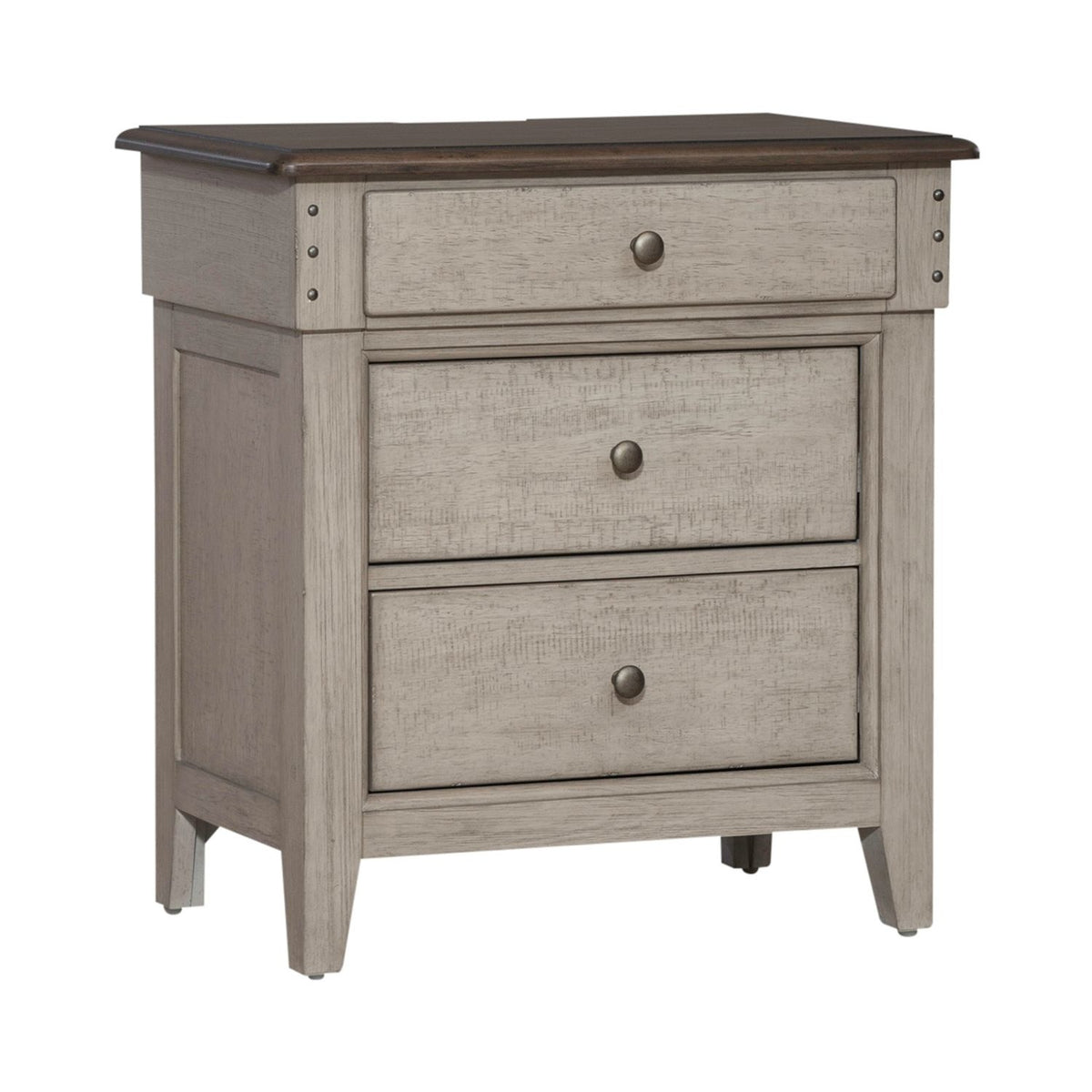 Ivy Hollow 3 Drawer Night Stand w/ Charging Station — alternate view 2