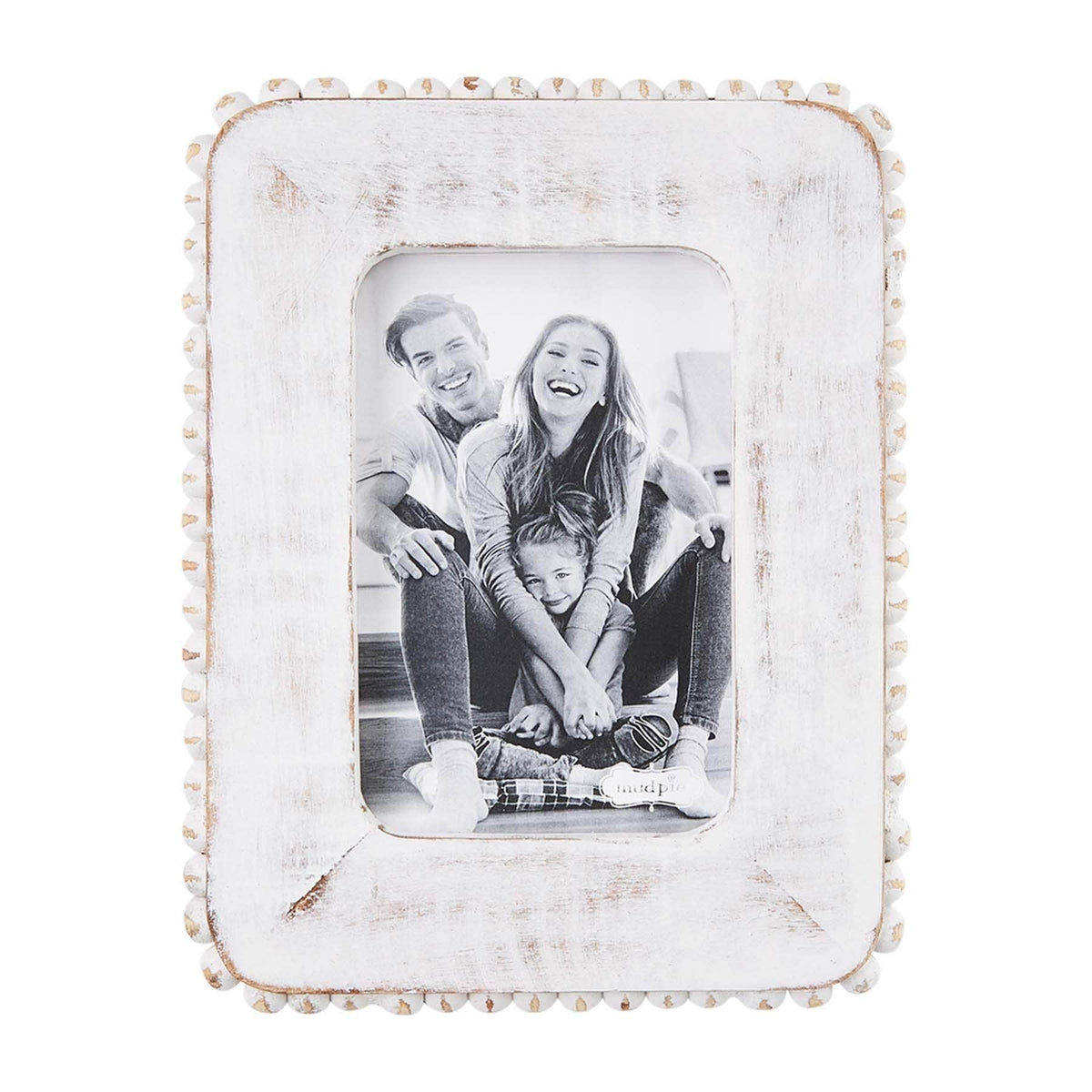 White Beaded Wood Frame — alternate view 3