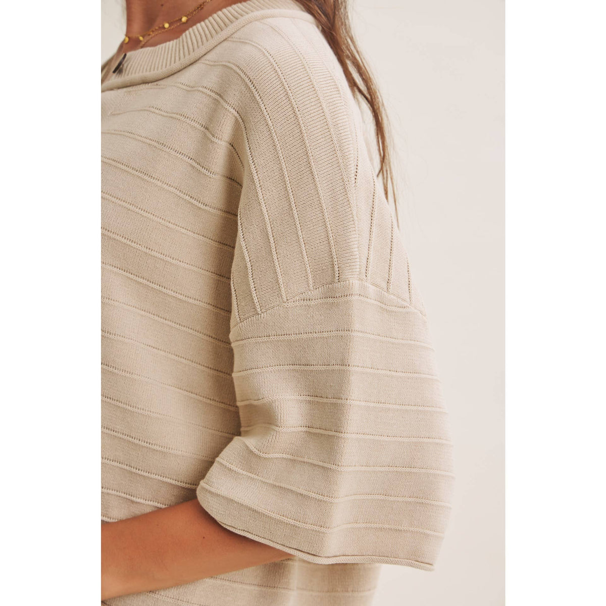 Sunlit Terrace Textured Stripe Cardigan — alternate view 7