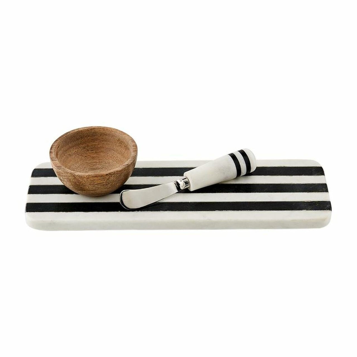 Striped Marble Tray and Dip Set — alternate view 2