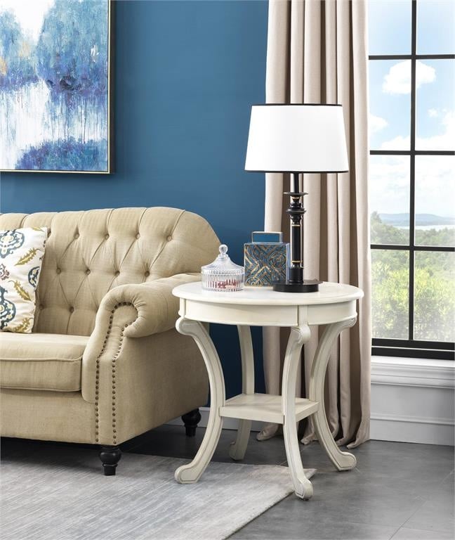 Cape Cod Cream Round Accent Table