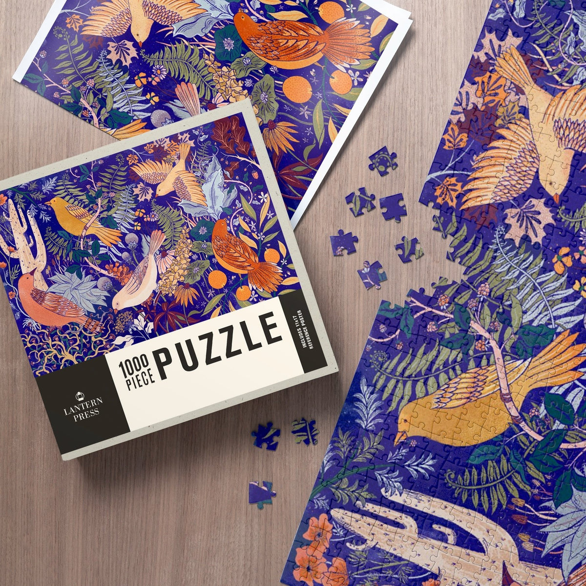 1000 Piece Puzzle Birds & Blooms of North America, Cobalt — alternate view 3