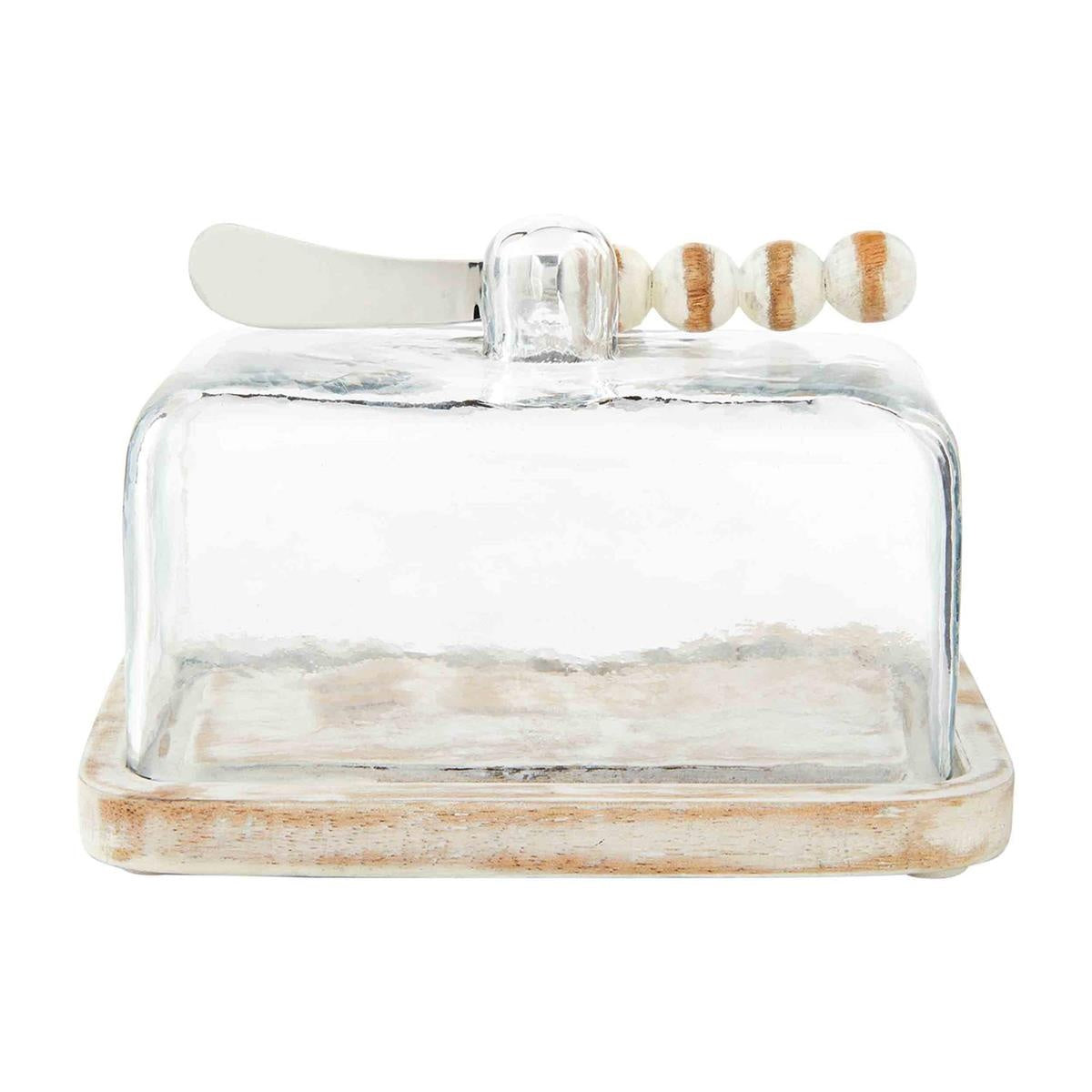 White Bead Butter Dish Set — alternate view 2