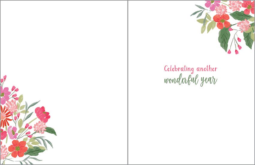 Anniversary Greeting Card - Charming Flower Vase — alternate view 2