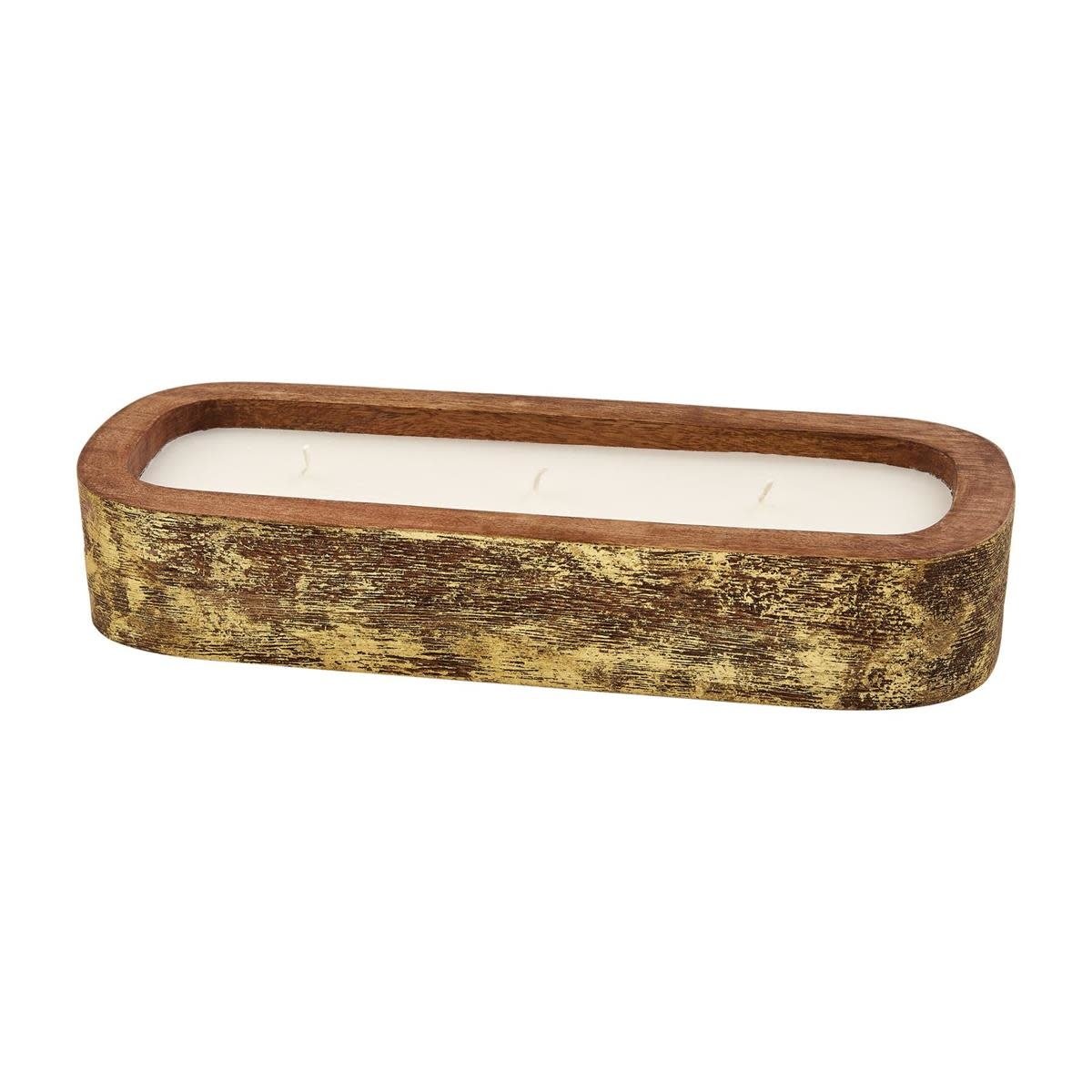 Gold Metallic Long Wood Vanilla Candle — alternate view 3