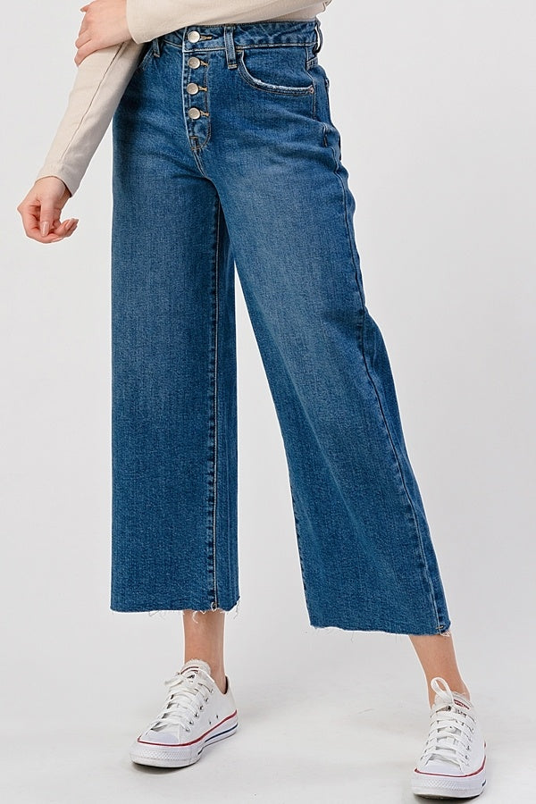 Medium Wash - High Rise Wide Leg Jeans — alternate view 2
