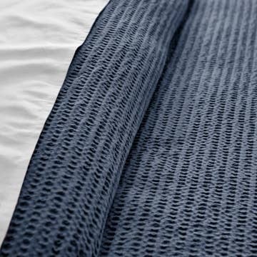 Cloud Navy Waffle Duvet Set Full/Queen — alternate view 2