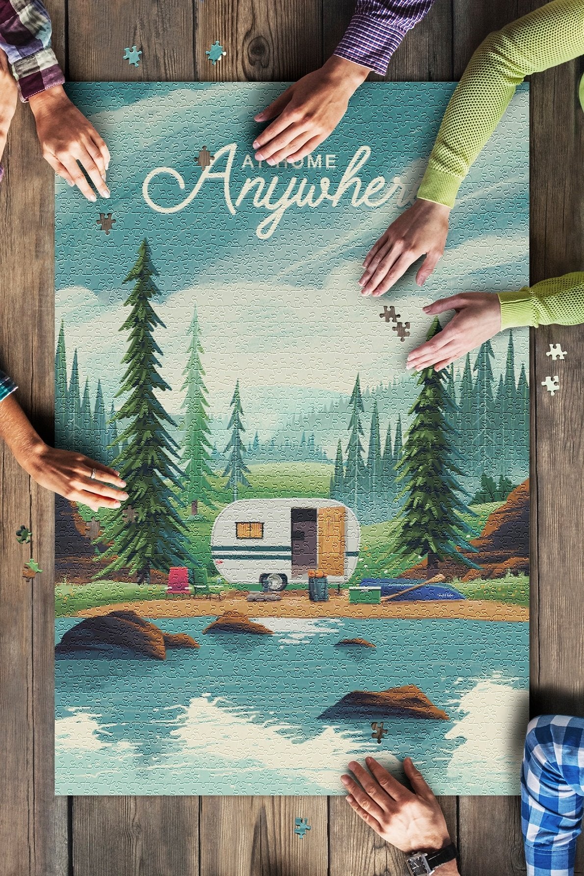1000 Piece Puzzle At Home Anywhere, Camper in Evergreens — alternate view 3