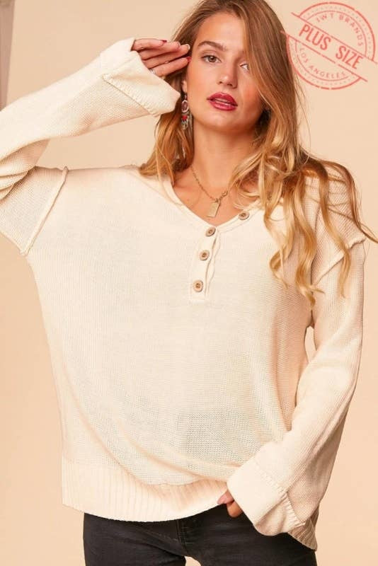 V Neck Button Down Oversized Long Sleeve — alternate view 5