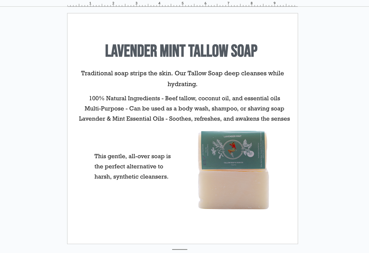 Lavender Mint All Natural Tallow Soap — alternate view 5