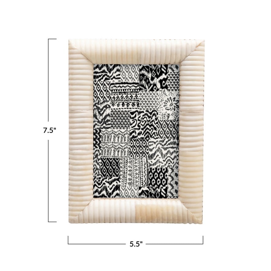 Hard-Carved Bone & MDF Photo Frame, Natural — alternate view 3