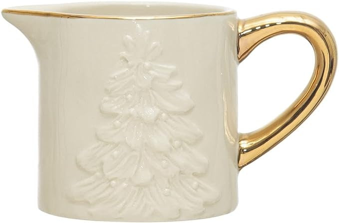 Holiday Embossed Stoneware Creamer
