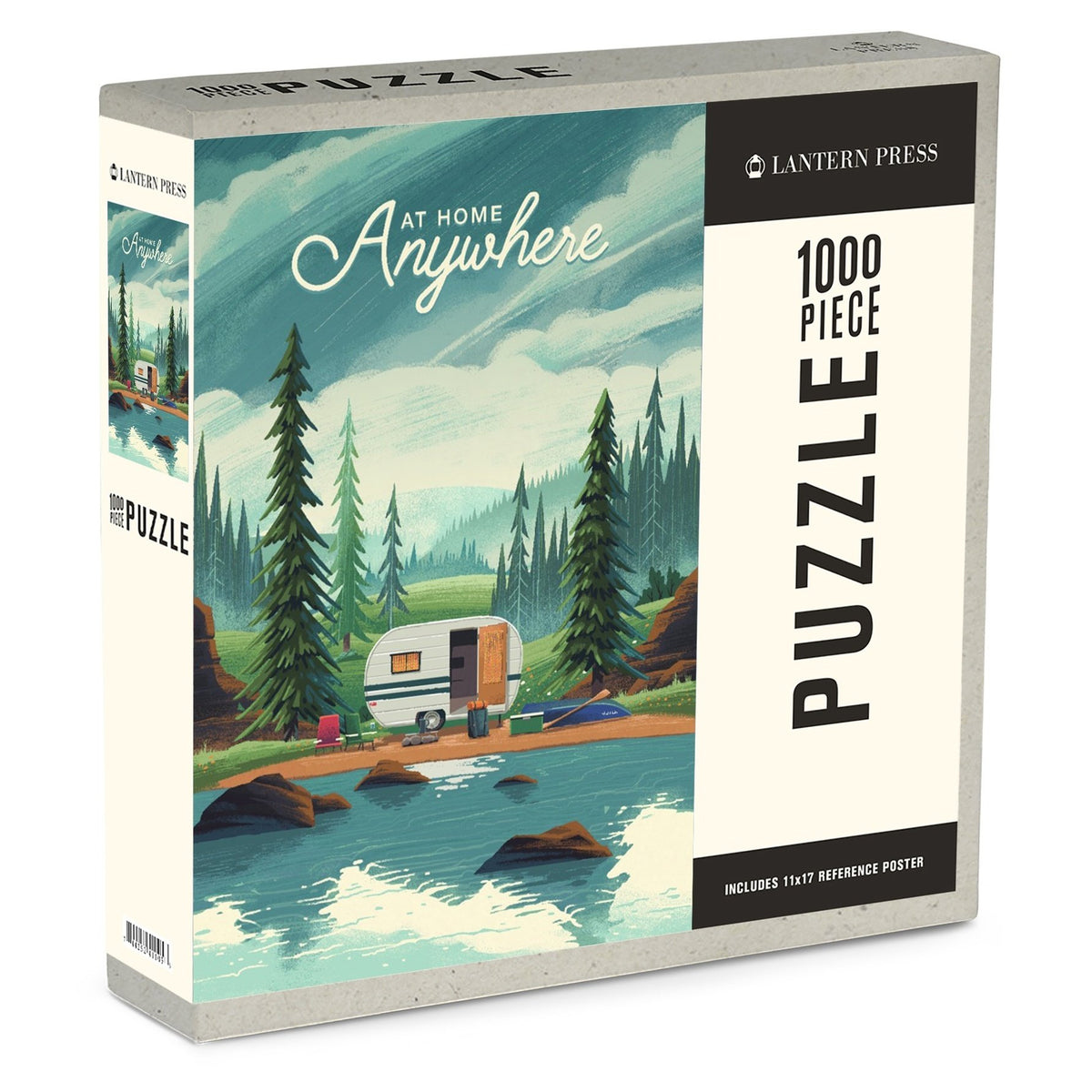 1000 Piece Puzzle At Home Anywhere, Camper in Evergreens