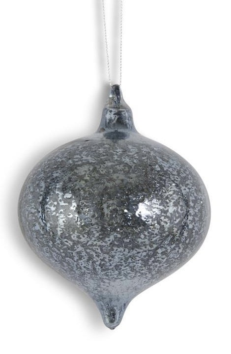 Dark Blue Mercury Glass Onion & Finial Ornament — alternate view 3