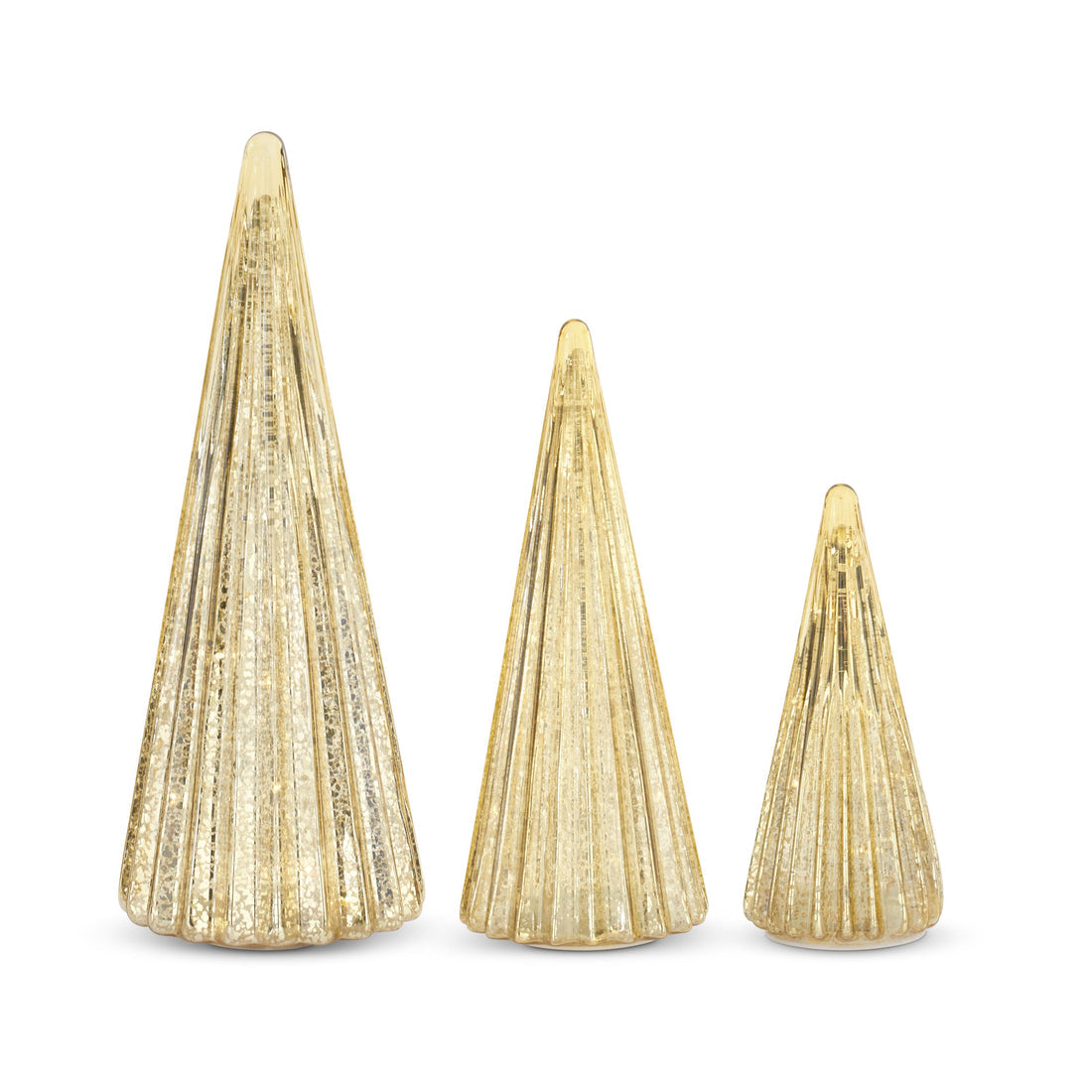 Ribbed Gold LED Mercury Glass Tree- Small