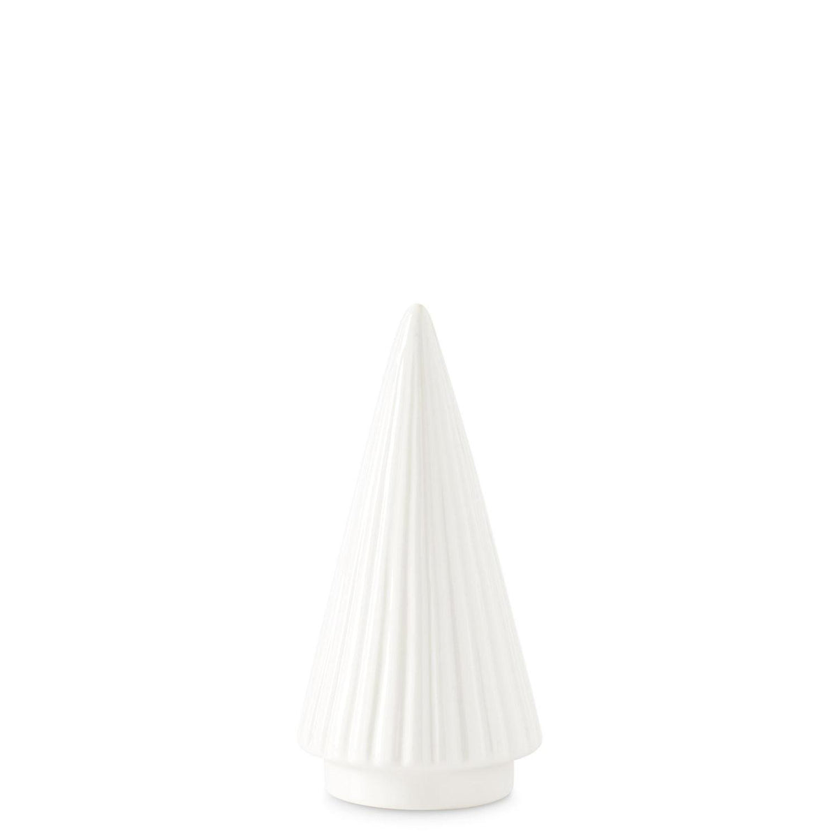 Vertical Ribbed White Ceramic Christmas Tree- Small