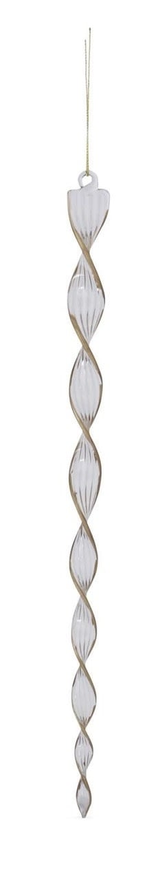 Gold & Clear Glass Flat Spiral Icicle Ornament Small Spiral — alternate view 2