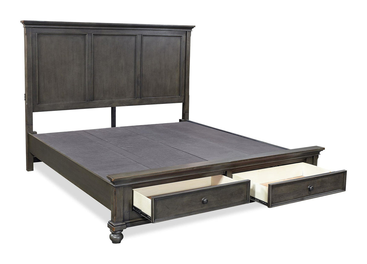Oxford Queen Panel Bed With Storage Footboard — alternate view 3