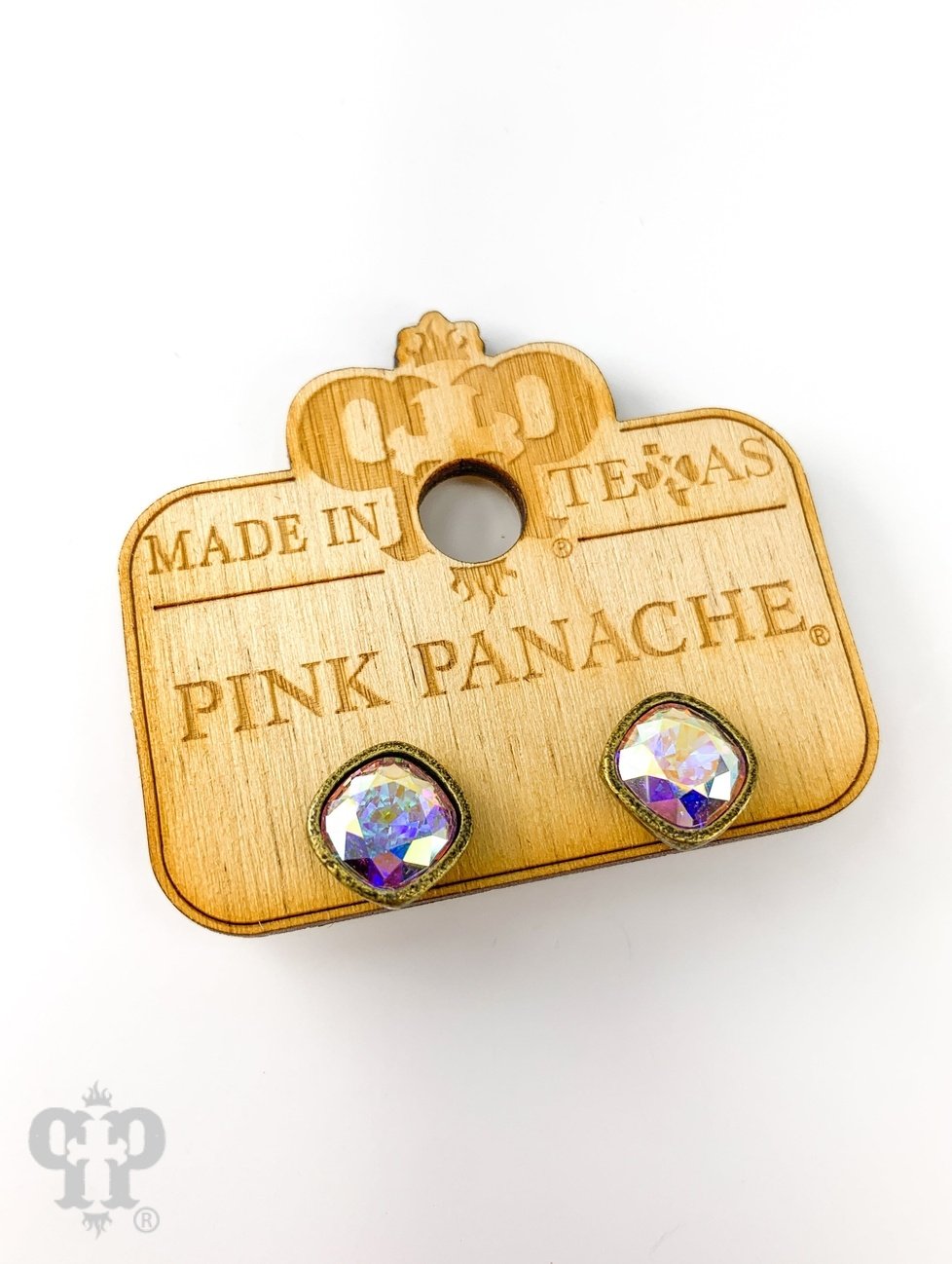 Square Austrian Crystal Post Earring
