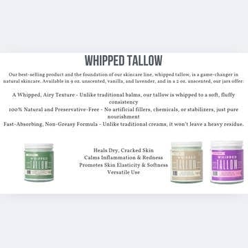 Eucalyptus Tea Tree Whipped Tallow (9oz.) — alternate view 4