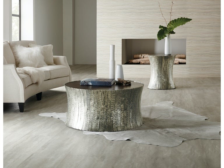 Hammered Metal Round End Table — alternate view 3