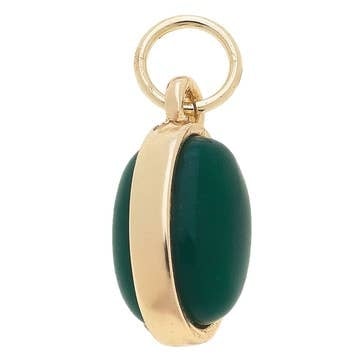 Charm in Shiny Gold Emerald Dyed Jade Gemstone