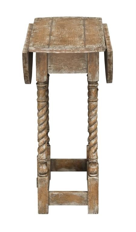 Josie Vintage Brown Rub Drop Leaf Accent Table — alternate view 3