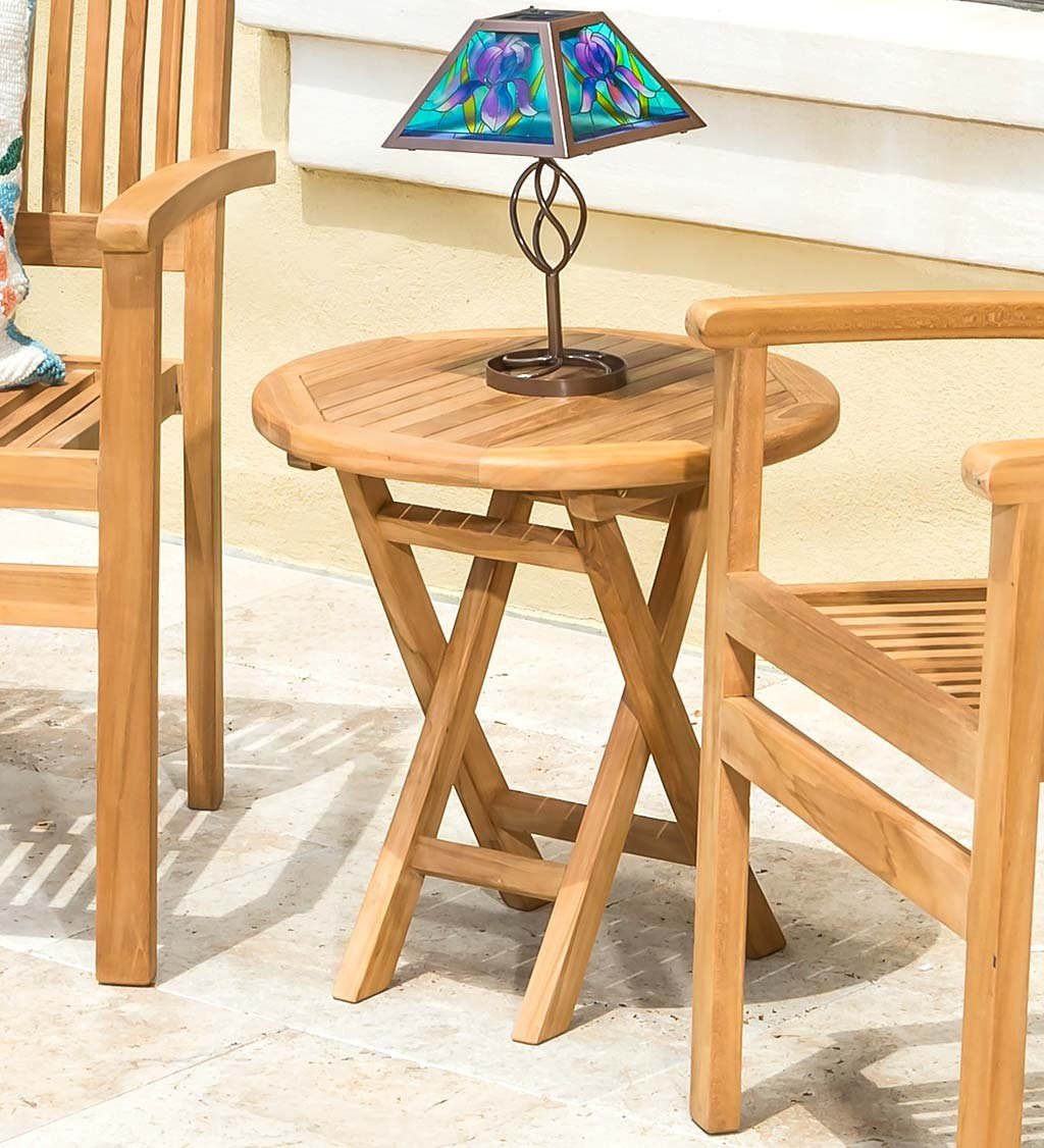Teak Mini Round Table — alternate view 2