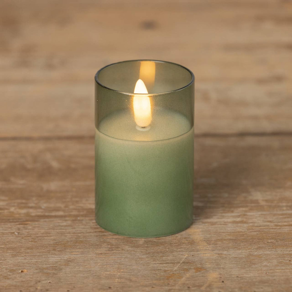 Green Glass 3D Flame Candle — alternate view 2