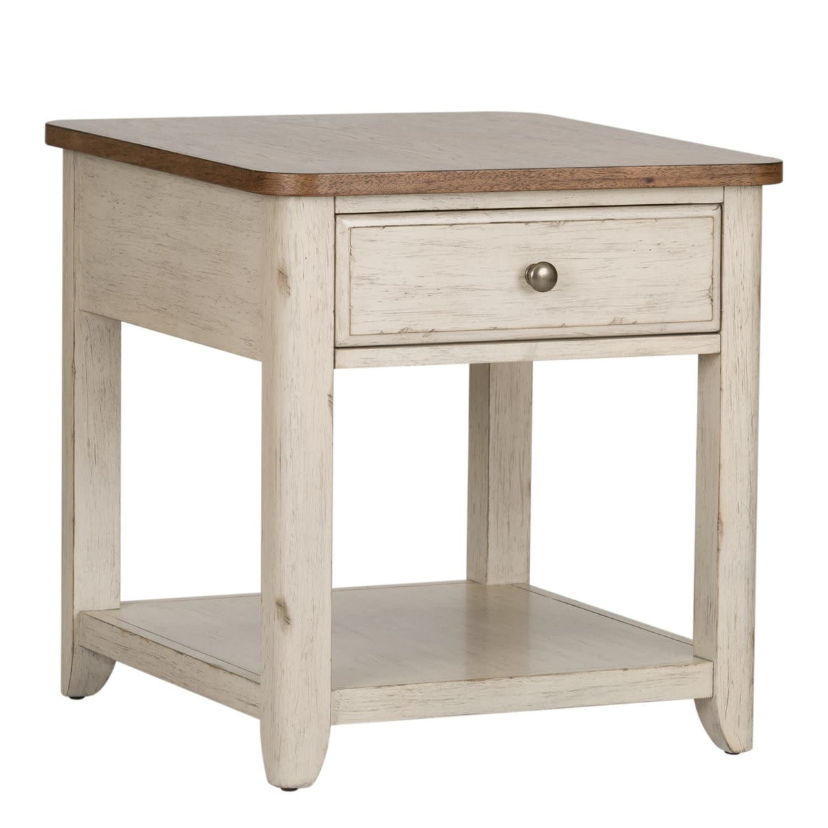 Farmhouse Reimagined End Table With Basket — alternate view 2